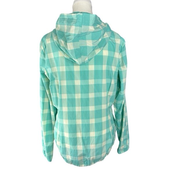 Patagonia Women's Nile Blue Plaid Sun‎ Windbreaker UPF 40 Jacket L/C43 - Picture 4 of 16